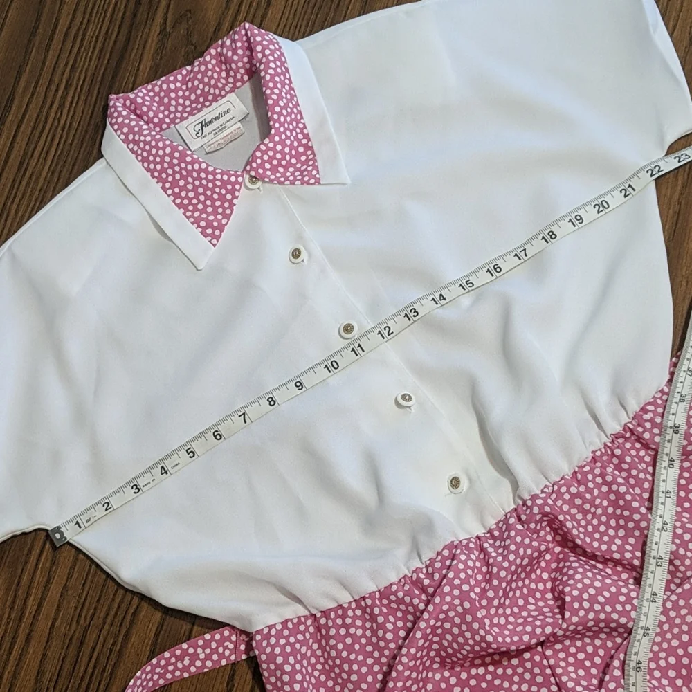 Vintage Florentine Pink Polka Dot Dress With Matching Jacket 12 (fits M) - Picture 10 of 16